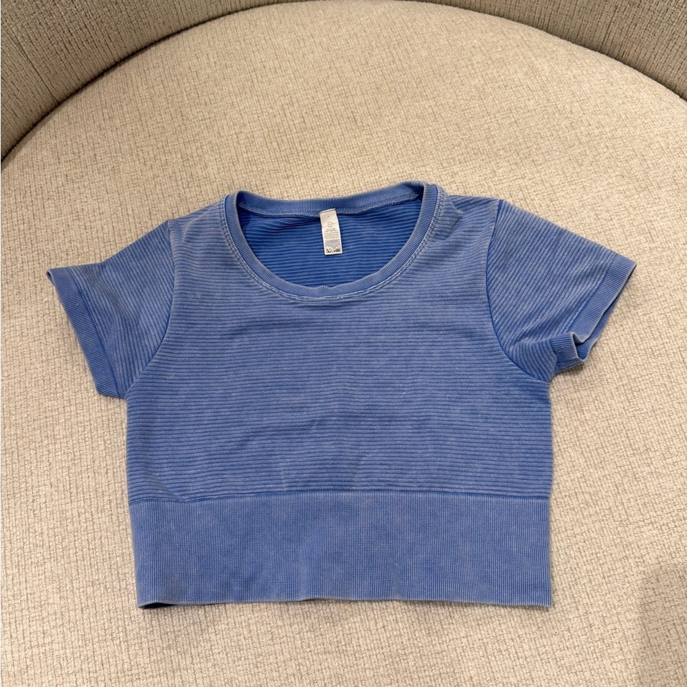 Aerie Offline Collection Blue Cropped Top